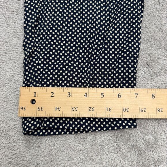 Vintage 90s St Michael Marks & Spencer Polka Pull On Ankle Pants Women UK14 Navy - Picture 10 of 14